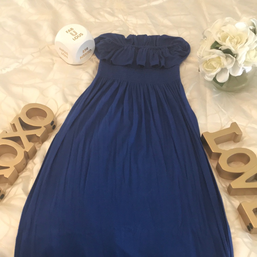 Forever 21 strapless ruffled too maxi dress